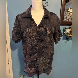 Vintage, BoHo, Rabbit Print, Button Down, Shirt